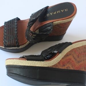 Rampage Espadrille black with multicolor platform